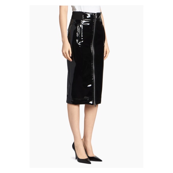 New! THE MARC JACOBS Vinyl High Waist Pencil Skirt - Picture 3 of 10